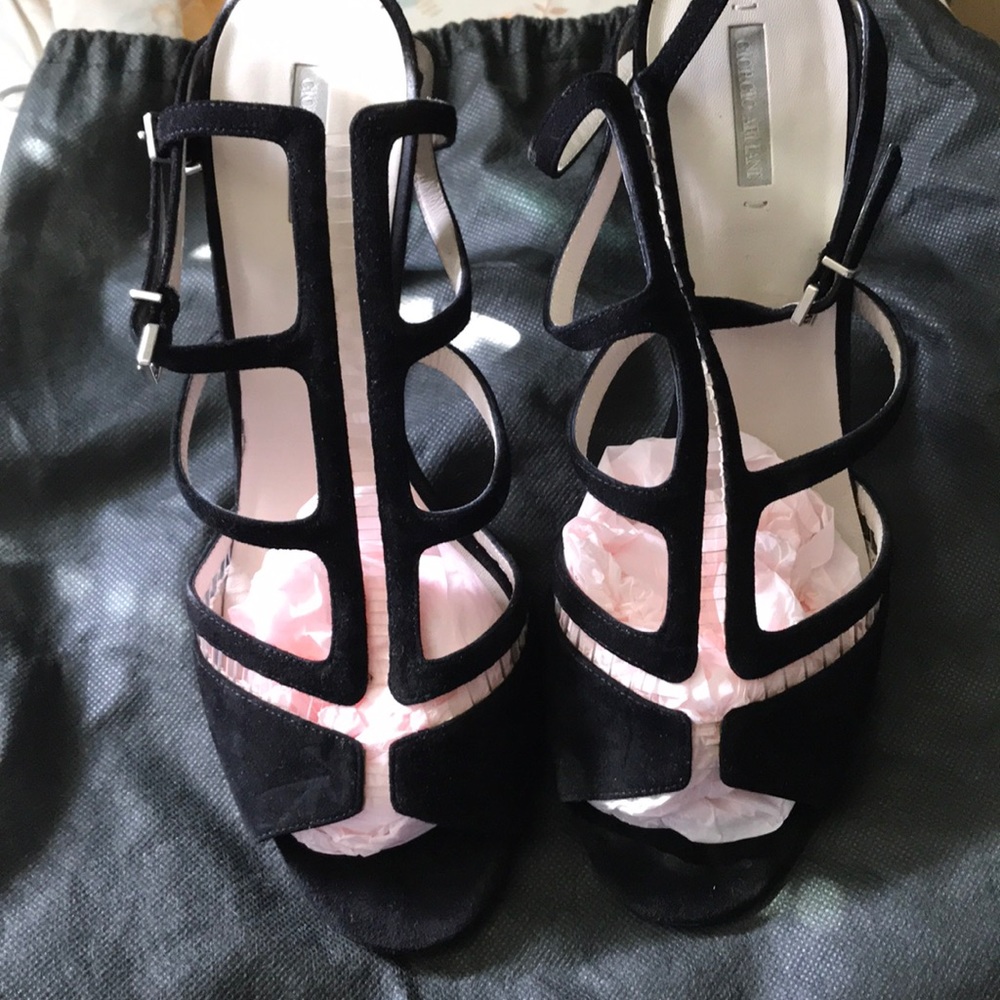 Beautiful Black Suede Giorgio Armani Heels